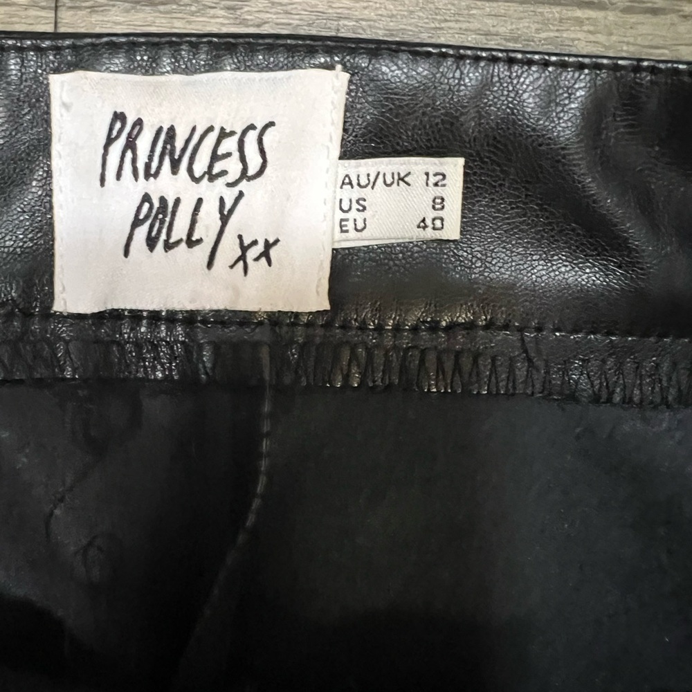 Princess Polly pleather boot cut pants in a Size 8. - Picture 4 of 8